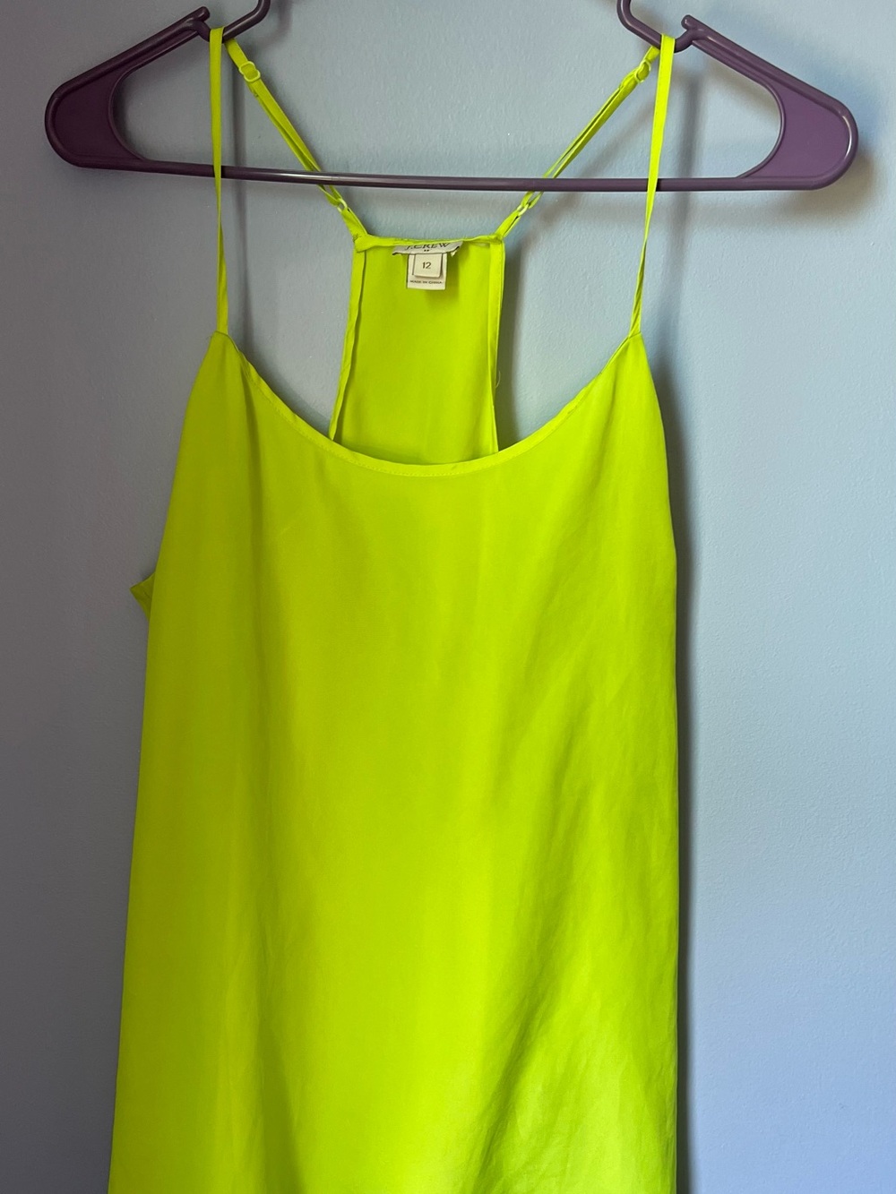 J. Crew Neon Yellow Spaghetti Strap Women's Tank Top